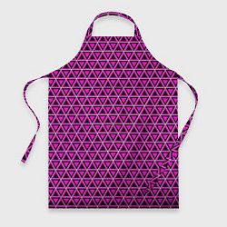 Фартук кулинарный Розовые и чёрные треугольники, цвет: 3D-принт