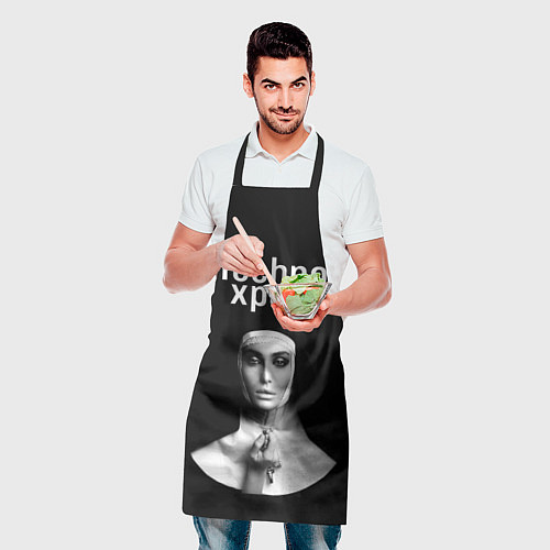 Фартук Techno храм монашка держит четки с крестиком / 3D-принт – фото 2