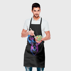 Фартук кулинарный Фиолетовый неоновый олень, цвет: 3D-принт — фото 2