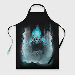 Фартук кулинарный Синий скелет в дыму, цвет: 3D-принт