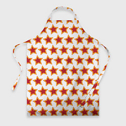 Фартук кулинарный Красные звезды с контуром, цвет: 3D-принт