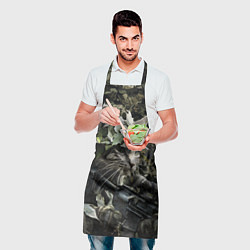 Фартук кулинарный Кот снайпер в камуфляже, цвет: 3D-принт — фото 2