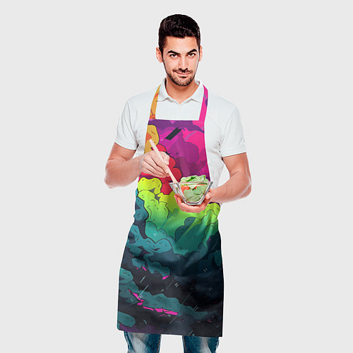 Фартук Кислотная яркая абстракция / 3D-принт – фото 2