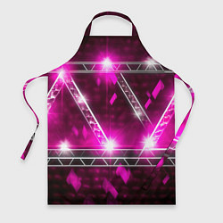 Фартук кулинарный Серебряные и синие вставки абстракции, цвет: 3D-принт