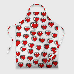 Фартук кулинарный Стикеры наклейки сердечки объемные, цвет: 3D-принт