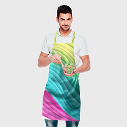 Фартук кулинарный Волнистая абстракция градиент, цвет: 3D-принт — фото 2