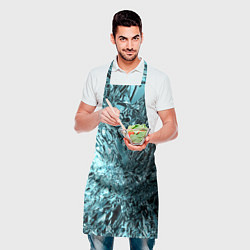 Фартук кулинарный Эффект жидкого стекла бирюзовый, цвет: 3D-принт — фото 2
