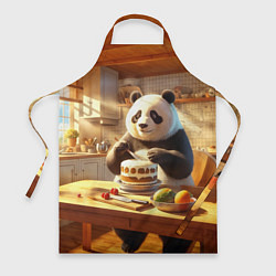 Фартук Панда на кухне готовит торт