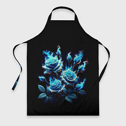 Фартук кулинарный Розы в голубом огне, цвет: 3D-принт