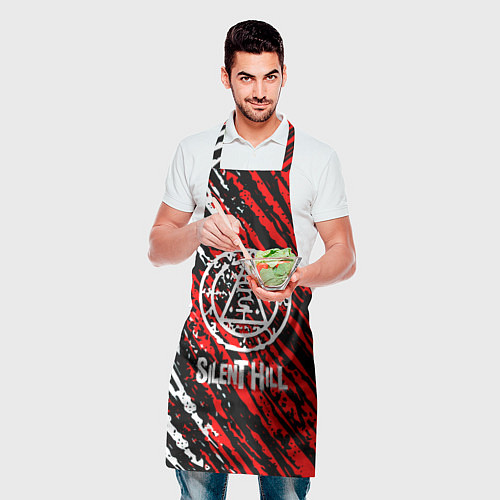 Фартук Silent hill краски белые и красные штрихи / 3D-принт – фото 2
