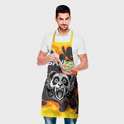 Фартук кулинарный Skillet рок панда и огонь, цвет: 3D-принт — фото 2
