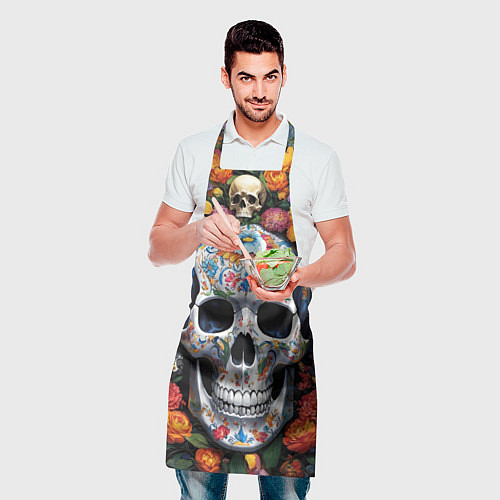 Фартук Bright colors and a skull / 3D-принт – фото 2