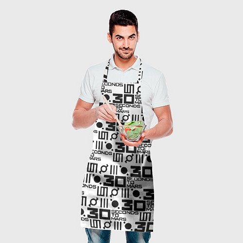 Фартук Thirty Seconds to Mars pattern rock / 3D-принт – фото 2
