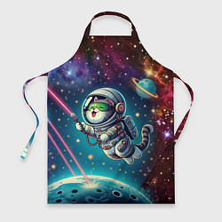 Фартук кулинарный Котик в космосе с лазерным пистолетом, цвет: 3D-принт