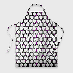 Фартук кулинарный Киберпанк узор из шестиугольников розовый, цвет: 3D-принт