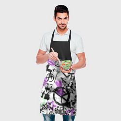Фартук кулинарный Анархия от Мона Лизы в граффити и неоне, цвет: 3D-принт — фото 2