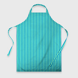 Фартук кулинарный Зелёно-голубой полосатый, цвет: 3D-принт