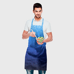 Фартук кулинарный Сине-голубой в вертикальную полоску, цвет: 3D-принт — фото 2