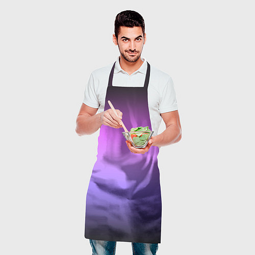 Фартук Градиент чёрно-сиреневый / 3D-принт – фото 2