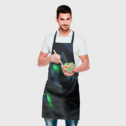 Фартук кулинарный Объемная геометрическая зеленая неоновая абстракци, цвет: 3D-принт — фото 2