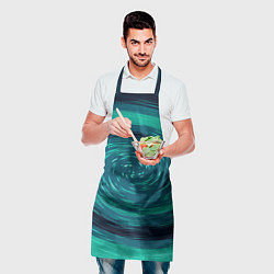 Фартук кулинарный Сине-зелёный спираль, цвет: 3D-принт — фото 2