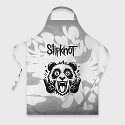 Фартук кулинарный Slipknot рок панда на светлом фоне, цвет: 3D-принт