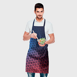 Фартук кулинарный Skyrim неоновые соты, цвет: 3D-принт — фото 2
