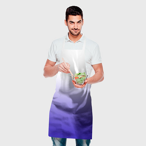 Фартук Градиент белый ультрамарин / 3D-принт – фото 2