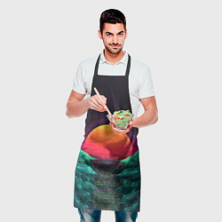 Фартук кулинарный Пиксельный ретро закат, цвет: 3D-принт — фото 2