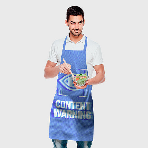 Фартук Content Warning blue / 3D-принт – фото 2