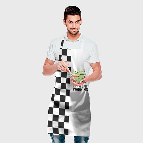Фартук Content Warning шашечки / 3D-принт – фото 2