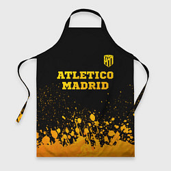 Фартук кулинарный Atletico Madrid - gold gradient посередине, цвет: 3D-принт