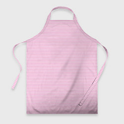 Фартук кулинарный Светлый розовый в белую полоску, цвет: 3D-принт