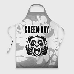 Фартук кулинарный Green Day рок панда на светлом фоне, цвет: 3D-принт