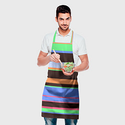 Фартук кулинарный Разноцветный полосатый, цвет: 3D-принт — фото 2