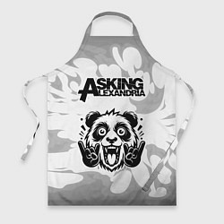 Фартук кулинарный Asking Alexandria рок панда на светлом фоне, цвет: 3D-принт