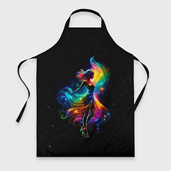Фартук кулинарный Неоновая танцовщица в звездном небе, цвет: 3D-принт