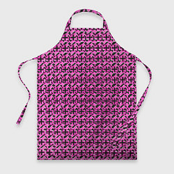 Фартук кулинарный Чёрные плюсики на розовом фоне, цвет: 3D-принт