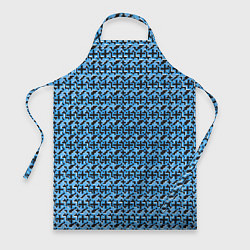 Фартук кулинарный Чёрные плюсики на синем фоне, цвет: 3D-принт