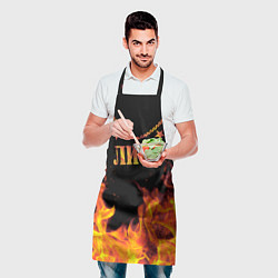 Фартук кулинарный Лиза - имя в огне, цвет: 3D-принт — фото 2
