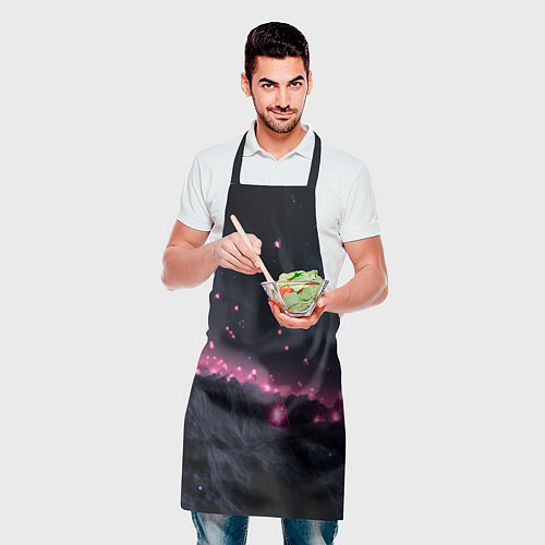 Фартук Яркие пирамидки в космосе / 3D-принт – фото 2