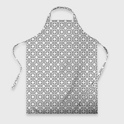 Фартук кулинарный Черный геометрический узор на белом фоне, цвет: 3D-принт