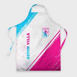 Фартук кулинарный Aston Villa neon gradient style вертикально, цвет: 3D-принт