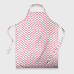 Фартук кулинарный Белый в розовые ломаные полосы, цвет: 3D-принт