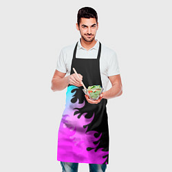 Фартук кулинарный Tomodachi Game неоновый огонь, цвет: 3D-принт — фото 2