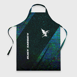 Фартук кулинарный Black Sabbath glitch blue, цвет: 3D-принт