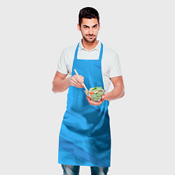 Фартук кулинарный Насыщенный голубой полосами, цвет: 3D-принт — фото 2