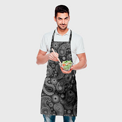 Фартук кулинарный Пейсли на черном, цвет: 3D-принт — фото 2