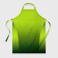 Фартук кулинарный Яркий зеленый градиентный комбинированный узор, цвет: 3D-принт