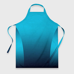 Фартук кулинарный Яркий голубой с синим градиент комбинированный кро, цвет: 3D-принт
